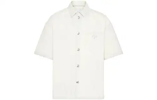 PRADA Shirts Men's Ecru Pointed Collar Moderate Other