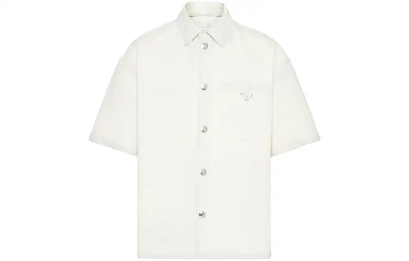 PRADA Shirts Men's Ecru Pointed Collar Moderate Other