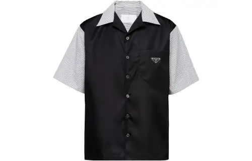 PRADA Shirts Men's Black Lapel Moderate Other