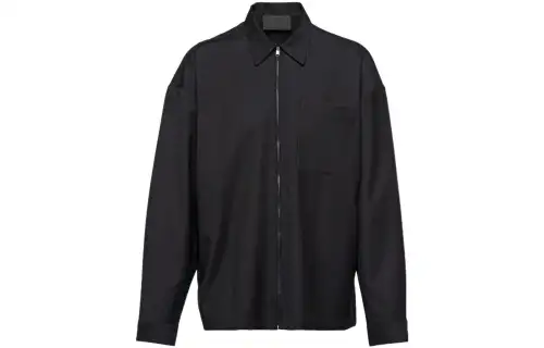 PRADA Shirts Men's Black Lapel Moderate