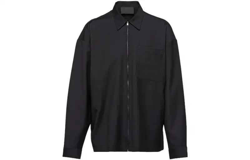 PRADA Shirts Men's Black Lapel Moderate