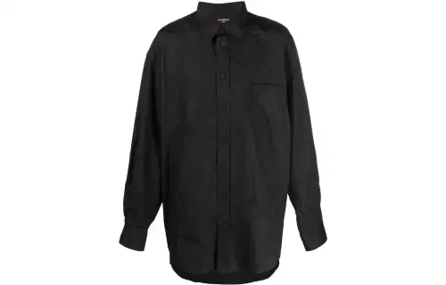 Balenciaga Shirts Men's Black Lapel Moderate Other