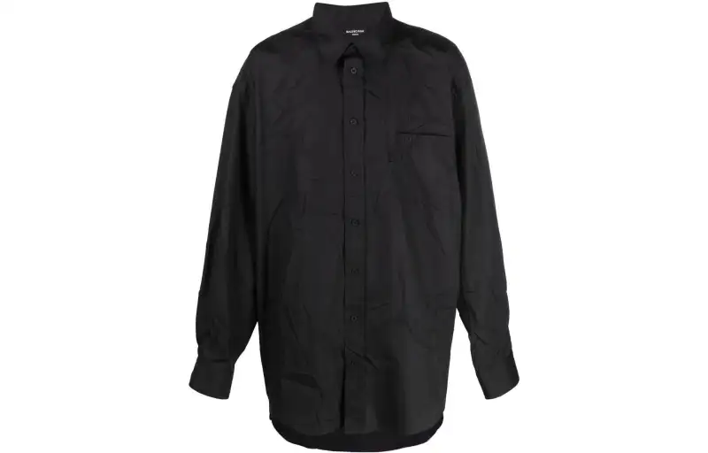 Balenciaga Shirts Men's Black Lapel Moderate Other