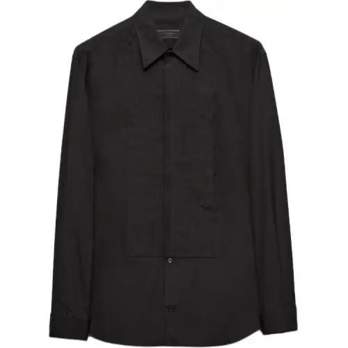 PRADA Shirts Men's Black Pointed Collar Moderate Other