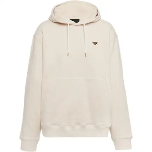PRADA Triangle logo Cotton Hoodie