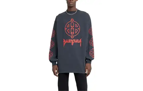 Balenciaga Sweatshirt Loose Fit Men's Gray