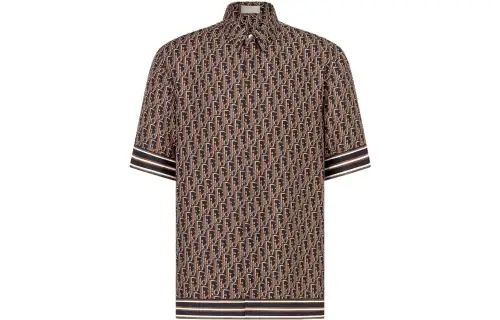 DIOR Quarterly New Products Shirts Men's Brown Lapel Moderate Other