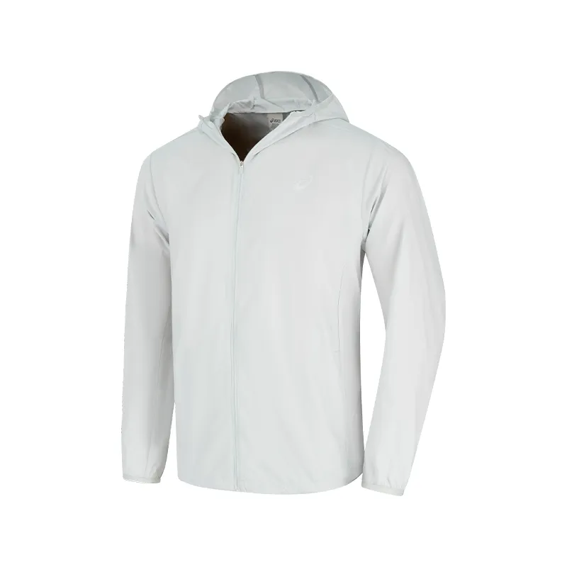 ASICS Jackets Men's Gray Hooded (Non-detachable) Moderate Straight Fit