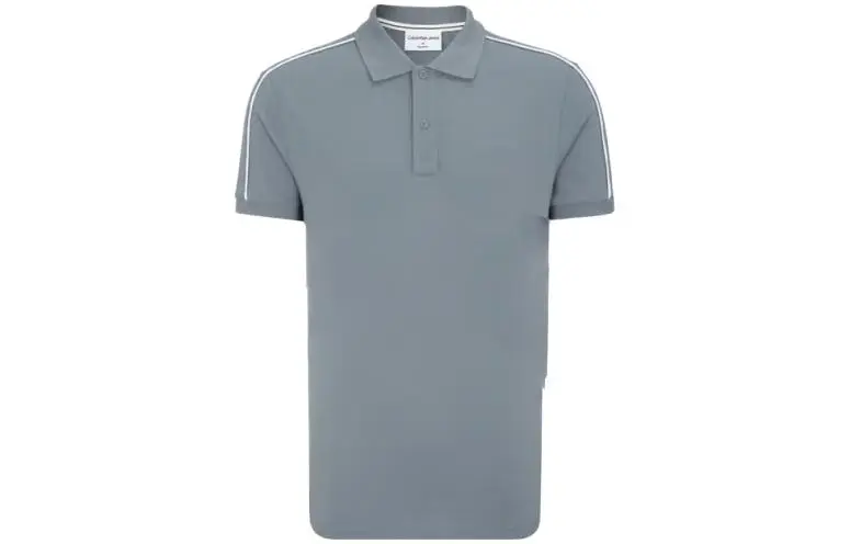 Calvin Klein Polo Shirts Men's Gray Polo Collar Moderate Straight Fit