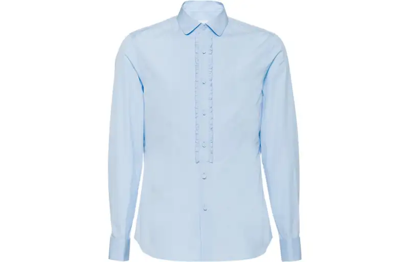 PRADA Shirts Men's Blue Lapel Moderate