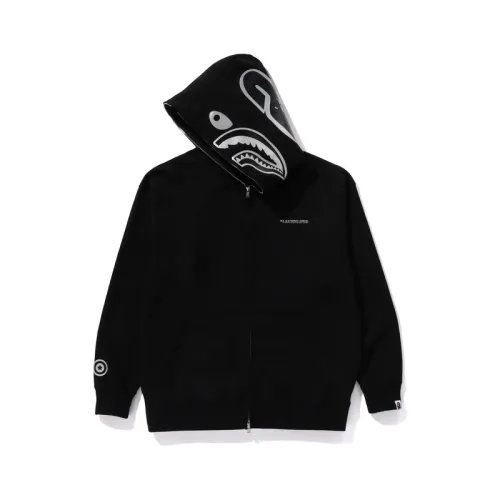 A BATHING APE Metal camouflage shark with hood, sweatshirt with zipper