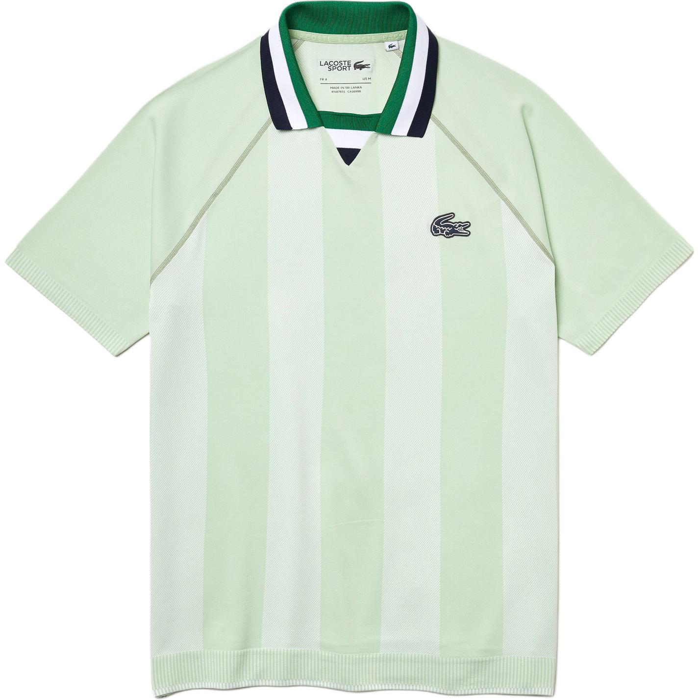 LACOSTE Polo Shirts Men's Light Green Polo Collar Moderate Straight Fit