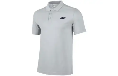 Skechers Sports Collection Polo Shirts Men's Pearl Blue/01MZ Polo Collar Moderate Straight Fit
