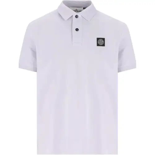 STONE ISLAND Logo Patch Short Sleeved Polo Shirt