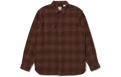 Levi's Shirts Men's Brown Polo Collar Moderate Shirt