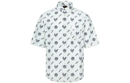 EVISU Shirts Men's White All Over Print Polo Collar Moderate Other