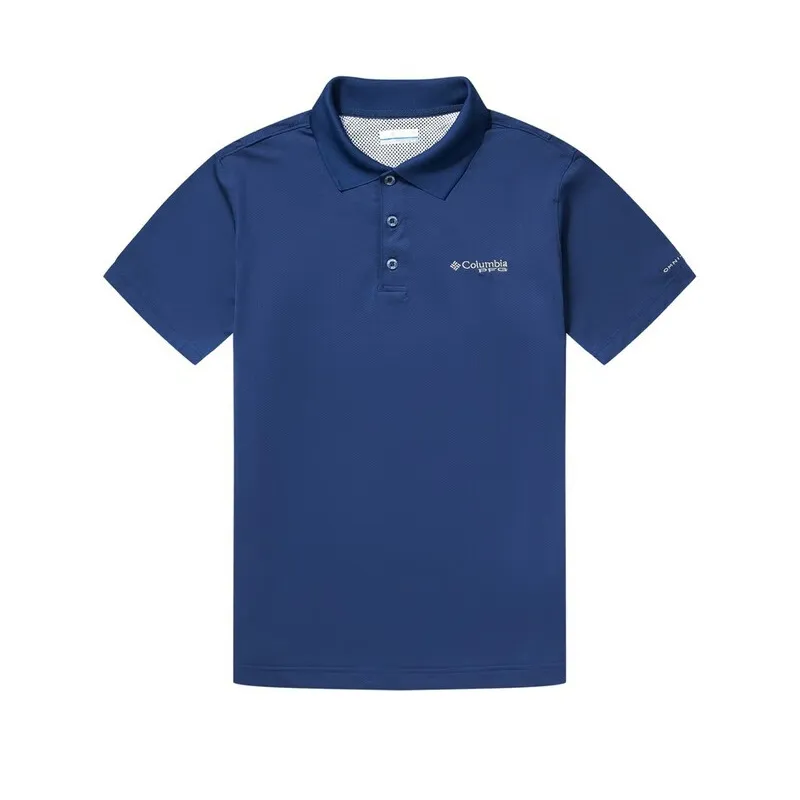 Columbia Polo Shirts Men's Blue Polo Collar Moderate Straight Fit