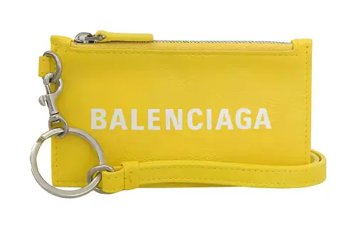Balenciaga Leather Card Holder Women's Lemon