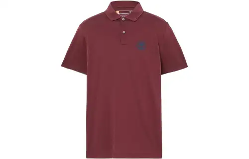 Timberland Polo Shirts Men's Dark Red Polo Collar Moderate Straight Fit