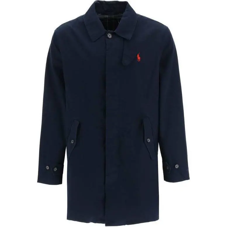 Polo Ralph Lauren Trench Coats Men's Blue Polo Collar