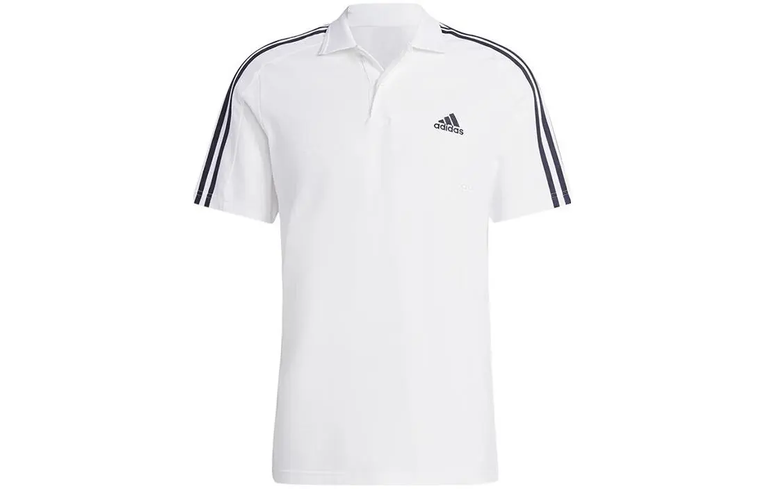 Adidas Polo Shirts Men's White Polo Collar Moderate Straight Fit
