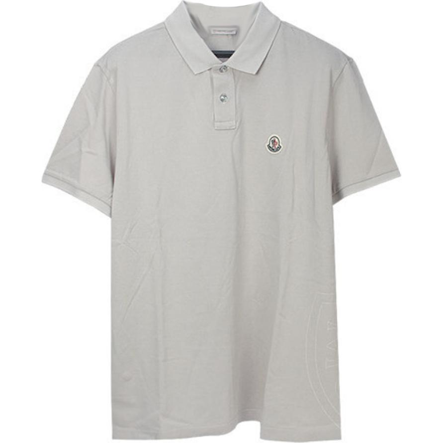Мужские футболка Moncler LogoPolo (серая)