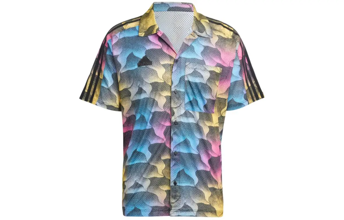 Adidas Tiro Allover Print Mesh Resort Shirt Men's Multicolor