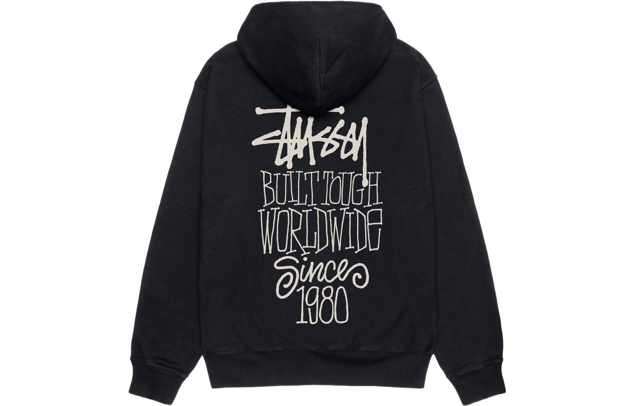 Худи Stussy FW23 Built Tough Hoodie Pigment Dyed (черный)