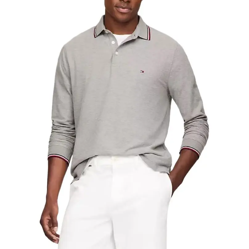 Tommy Hilfiger Polo Shirt Men's Light Gray