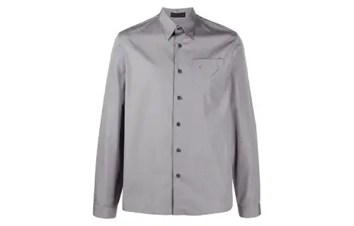 PRADA Shirts Men's Gray Lapel Moderate Shirt