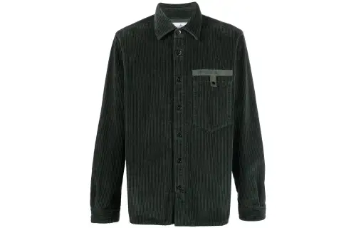STONE ISLAND Shirts Men's Green Lapel Moderate Other