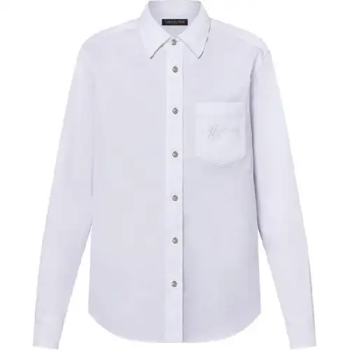 LOUIS VUITTON Embroidered Long Sleeved Cotton Shirt