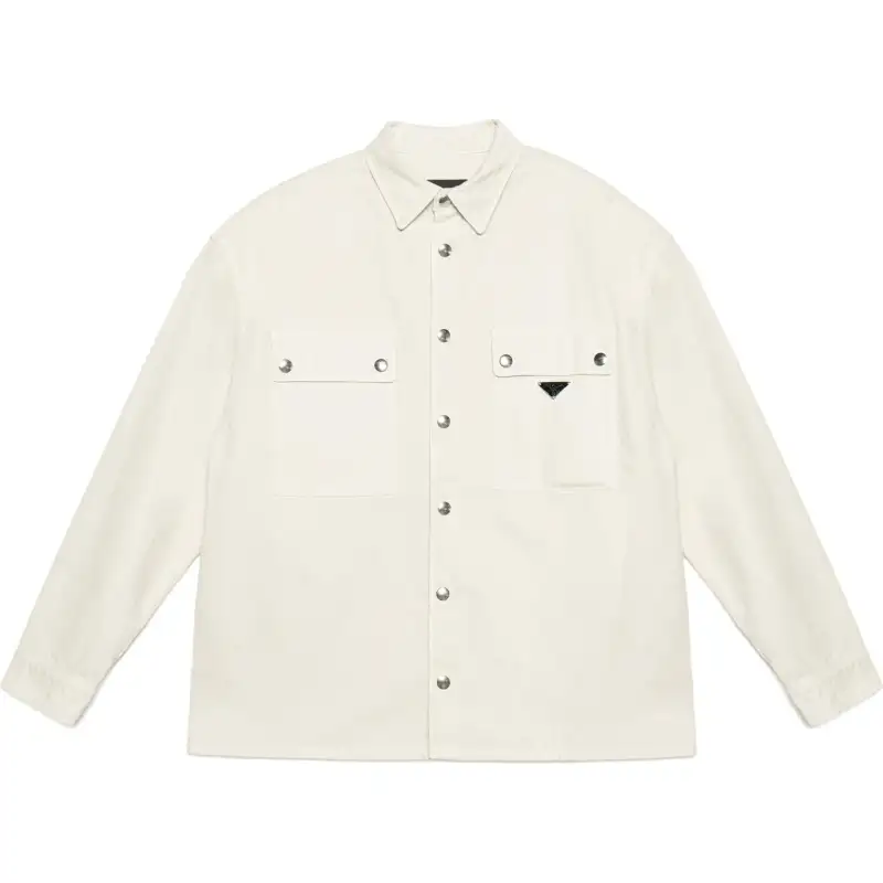 PRADA Shirts Men's White Pointed Collar Moderate Other