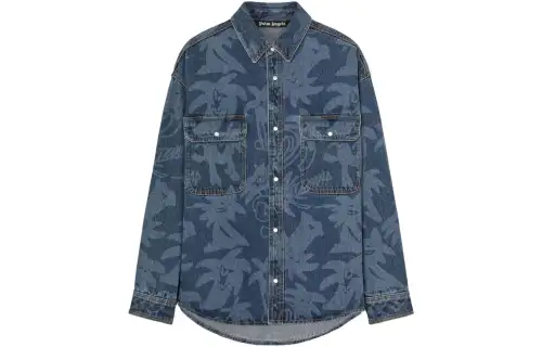 Palm Angels Palmity laser-print denim shirt
