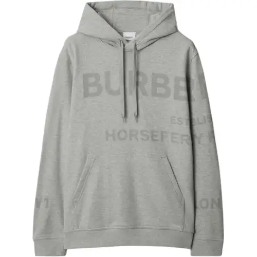 Burberry Sweatshirts Men's Gray Hooded Moderate