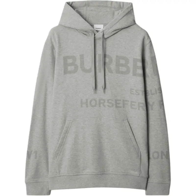 Burberry Sweatshirts Men's Gray Hooded Moderate