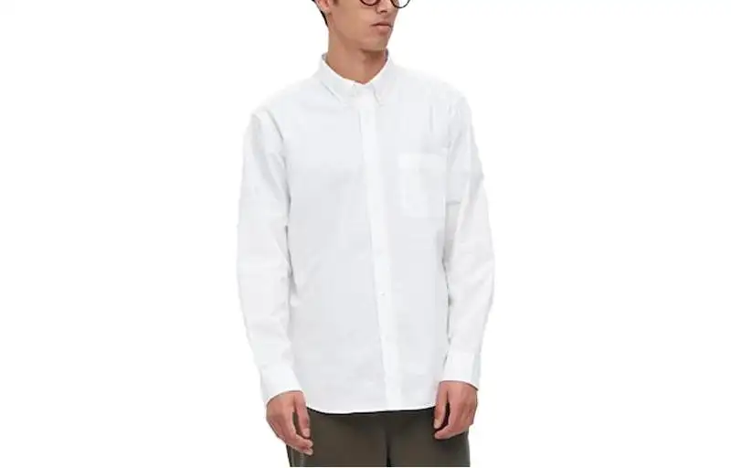 UNIQLO Shirts Unisex White Pointed Collar Moderate Other