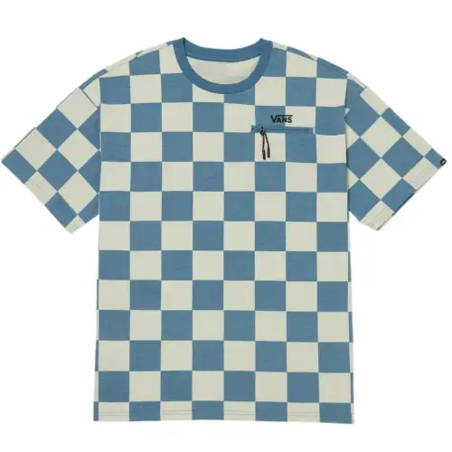 Vans T Shirts Unisex Blue Beige Crew Neck Moderate Straight Fit