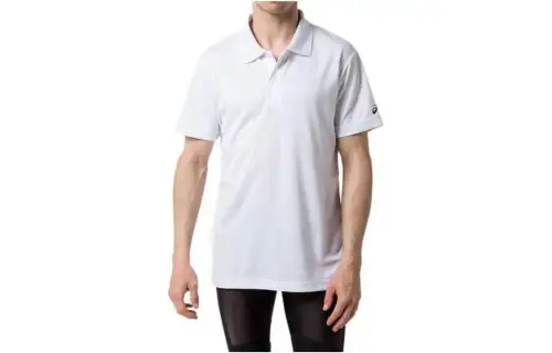 ASICS Polo Shirts Men's White Polo Collar Moderate Straight Fit
