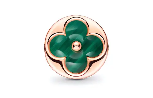 Lv Color Blossom Bb Sun Ear Stud Pink Gold And Malachite Per Unit