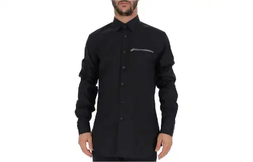 PRADA Shirts Men's Black Lapel Moderate Other