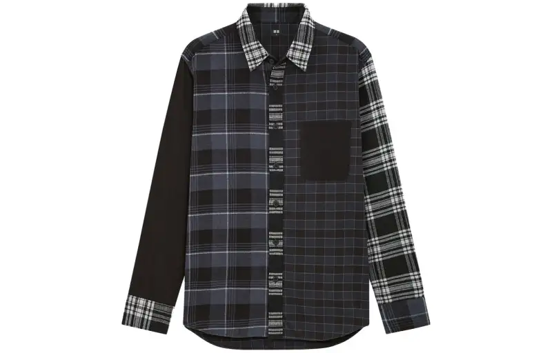UNIQLO Shirts Unisex Dark Gray Pointed Collar Moderate Other