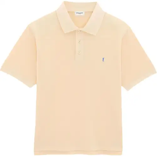 SAINT LAURENT Cassandre embroidered Polo Shirt