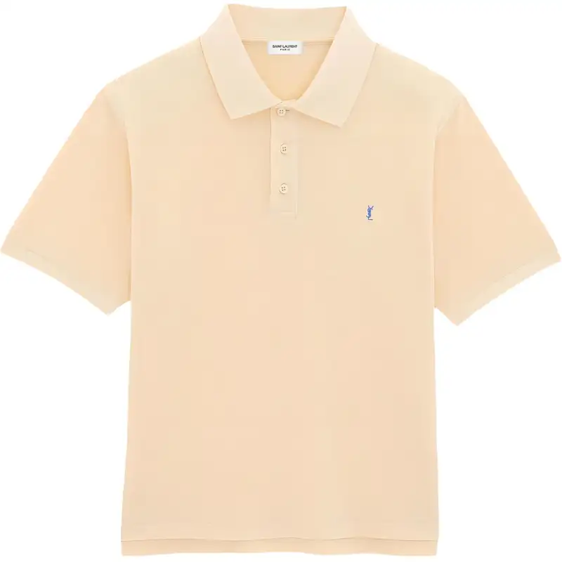 SAINT LAURENT Cassandre embroidered Polo Shirt