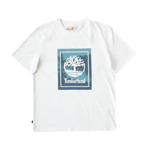 Timberland T Shirts Men's White Crew Neck Moderate