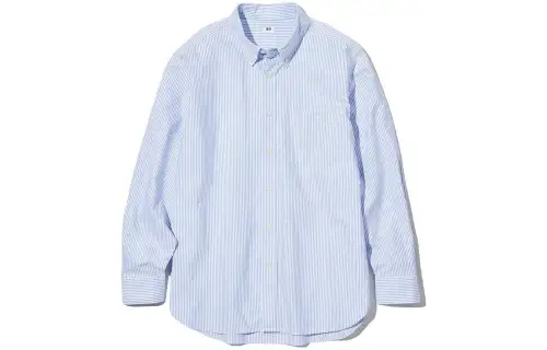 UNIQLO Shirts Men's Royal Blue Pointed Collar Moderate Other