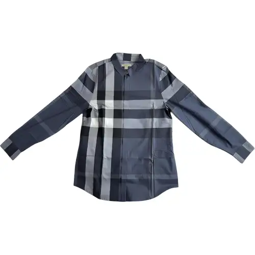 Burberry Shirts Men's Blue Lapel Moderate Other
