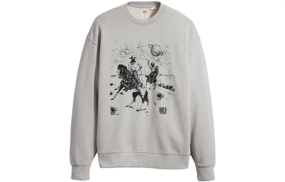 Levi's Sweatshirts Men's Gray Crew Neck Moderate Straight Fit