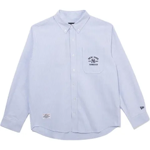 New Era Shirts Men's Blue Lapel Moderate