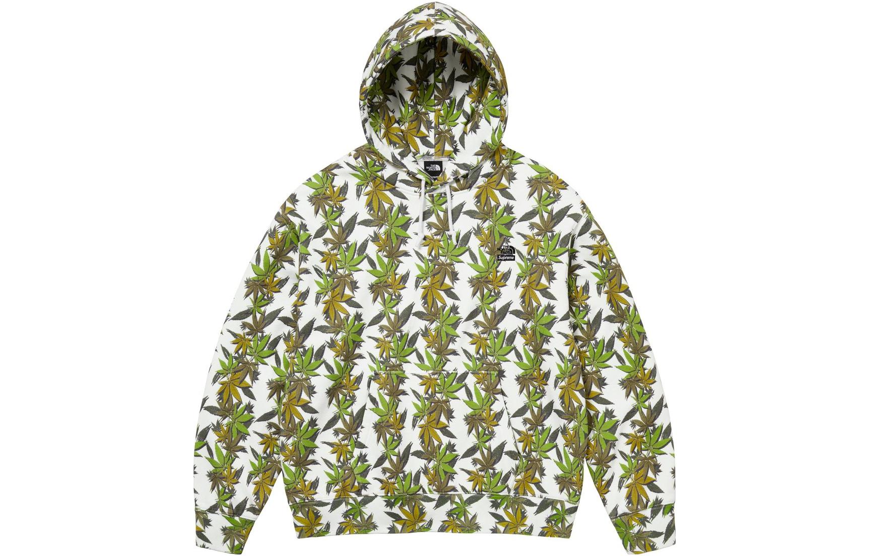 Худи Supreme x The North Face LEAF HOODED SWEATSHIRT (зеленый принт)